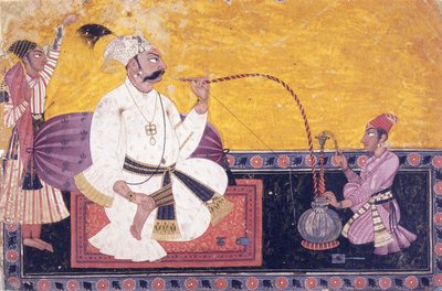 バソーリのラジャキルパルパルの肖像、c。 1690-1700 作： Indian School