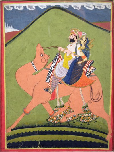 ポカランのサリムシンの肖像、ラニ、ジョードプルと一緒にラクダに乗った、1810〜20年頃 作： Indian School
