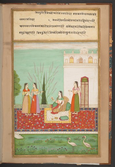 絵画を通してのラダの秘密の出会い[彼女の恋人との] 作： Indian School