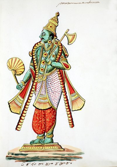 斧とラマ（パラシュラマ）（紙のトイレ） 作： Indian School