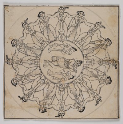 Rasa-lila（Drawing）（紙にインクとインクを少し塗る） 作： Indian School