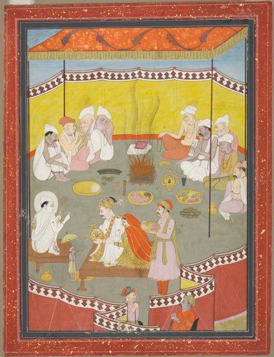 食事を配るロイヤル・カップル 作： Indian School