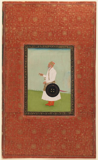 ルー・アラー・カーン、1875-1900（紙に不透明なトイレと金） 作： Indian School