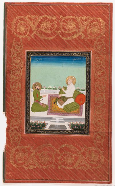 Shahzadeh AzamとShahzadeh Bidarbakht、1875-1900（紙に不透明なトイレと金） 作： Indian School