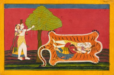 シヴァとパルヴァティ、フォリオのラサマンジャリ、1710年頃 作： Indian School