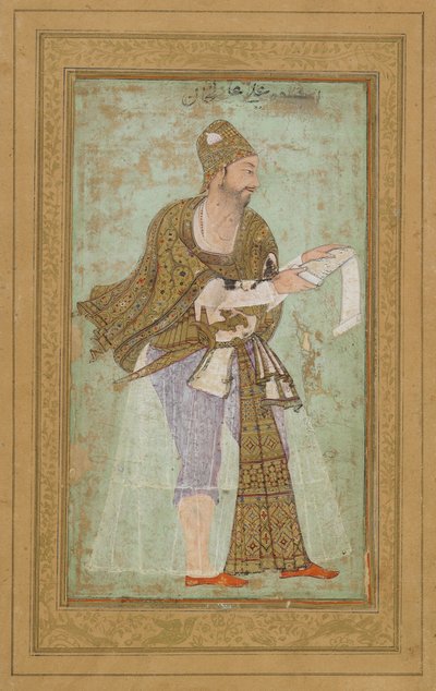 ビジャプールのスルタンアリアディルシャI、絵入りアルバムフォリオ、1590年頃 作： Indian School