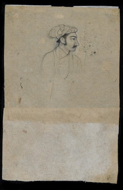 Sultan Khurram（Shah Jahan）（紙にインク） 作： Indian School