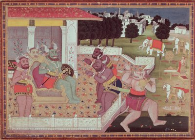 アスラクンバと彼の悪魔の裁判所、1800年頃 作： Indian School