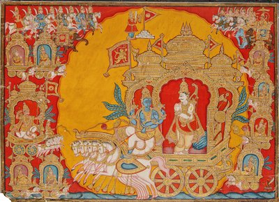 クルクシェトラの戦い、インド、マイソール、1800-25 作： Indian School