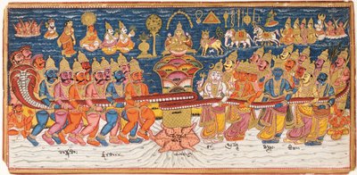 1825年頃の牛乳の海の攪拌 作： Indian School