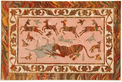 タイガースプレイ、1650年頃（紙に不透明なトイレとゴールド） 作： Indian School