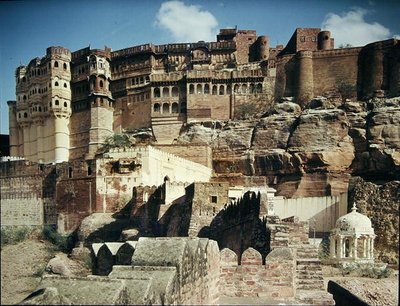 1459年に建てられたメヘラーンガル砦の眺め 作： Indian School