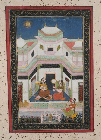 ヴィラーバルラジーニ、1790年頃（紙にガッシュ、金の装飾） 作： Indian School