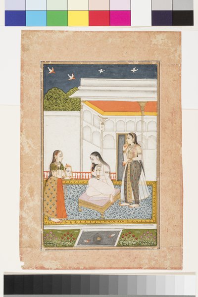 ヒンドルのVilavalRagini、c.1745（不透明な水彩画と紙に金、アルバムページにマウント） 作： Indian School