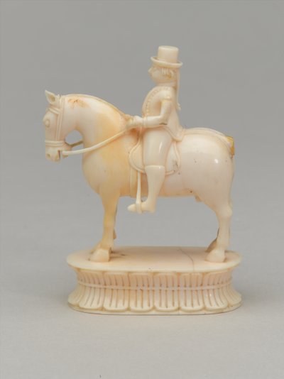 白い騎士、チェスの駒、インド、1820年頃 作： Indian School