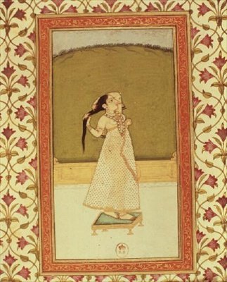 髪をかきあげる女性 作： Indian School