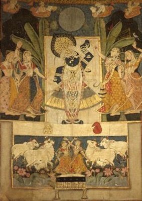 ナートドワラ、ラージプト派のスリナータジの崇拝 作： Indian School