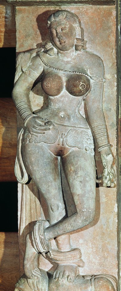 仏教の門からのヤクシニ。 Mathura、Utter Pradesh、Kusana時代（30-241 AD） 作： Indian School