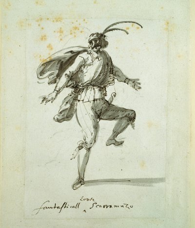 A fantastic umbrageous lover (pen & ink on paper) 作： Inigo Jones
