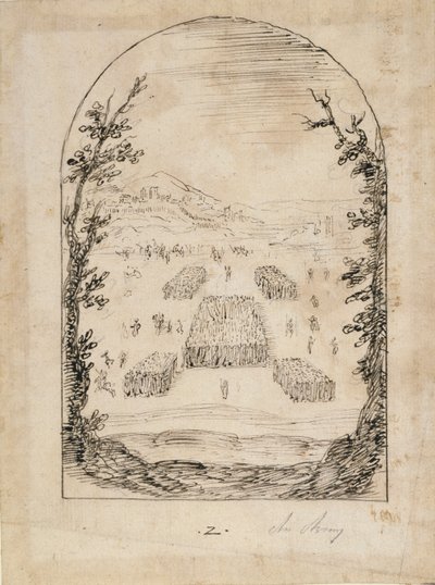 軍隊（紙にペンとインク 作： Inigo Jones