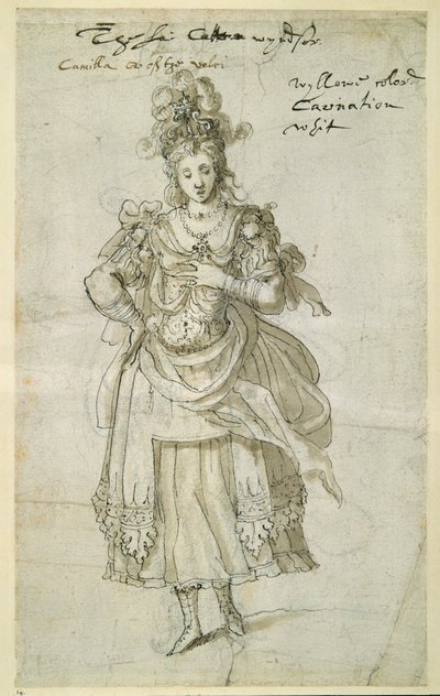 カミラ」1609年頃（紙にペン、インク 作： Inigo Jones