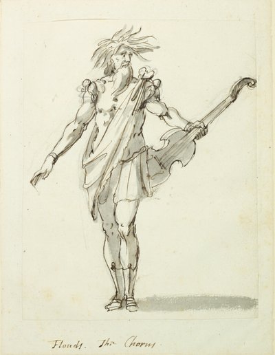 洪水：コーラス」1631年頃（紙にペンとインク 作： Inigo Jones