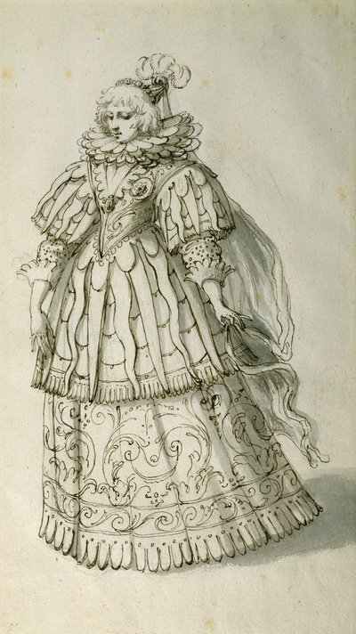 マスカー」1638年頃（紙にペンとインク 作： Inigo Jones