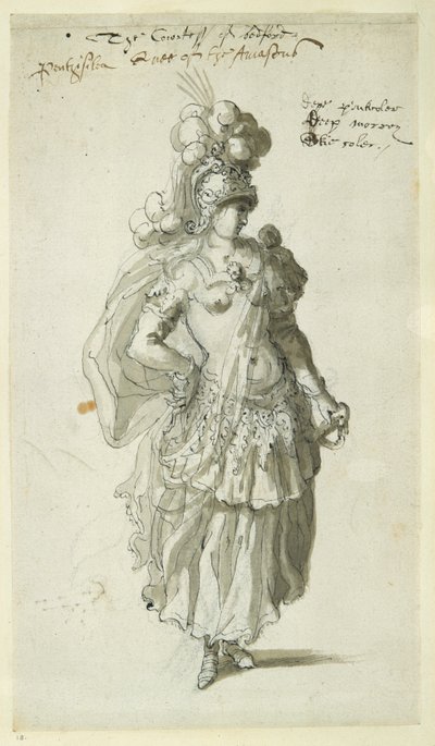ペンテシレイア 1609年頃（紙にペンとインク 作： Inigo Jones
