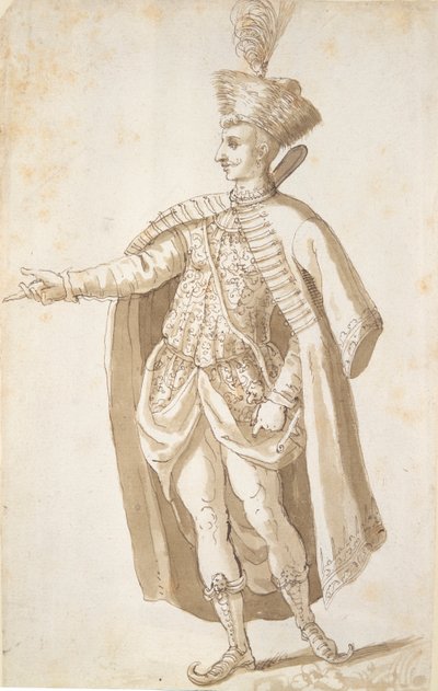 ポーランドの騎士（紙にペンとインク 作： Inigo Jones