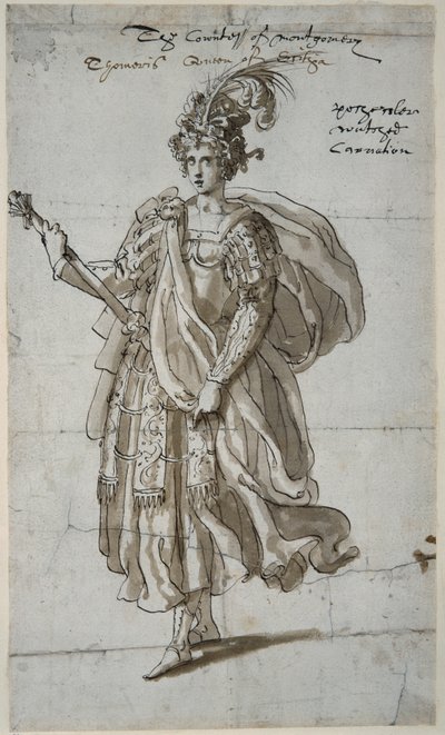 マサゲタイの女王トミリス 1609年頃（紙にペン・インク 作： Inigo Jones