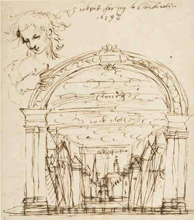 コックピット・イン・コートでの未確認劇の一場面 作： Inigo Jones