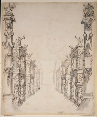 オセアヌスの家」（紙にペンとインク 作： Inigo Jones