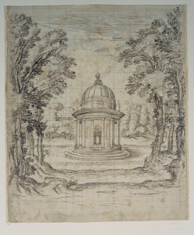 アポロ神殿（紙にペン・インク 作： Inigo Jones