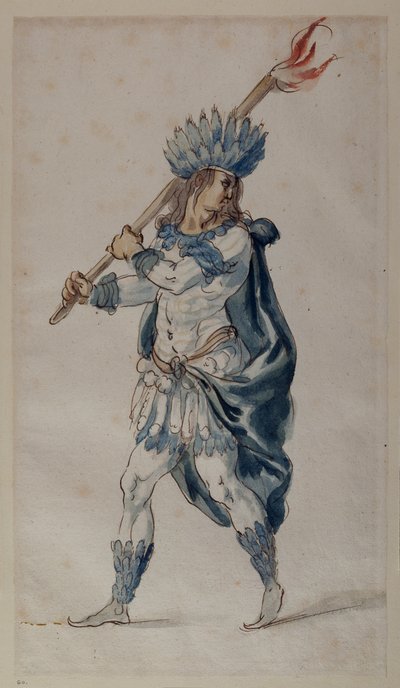 聖火ランナー：インディアン（水彩・紙 作： Inigo Jones