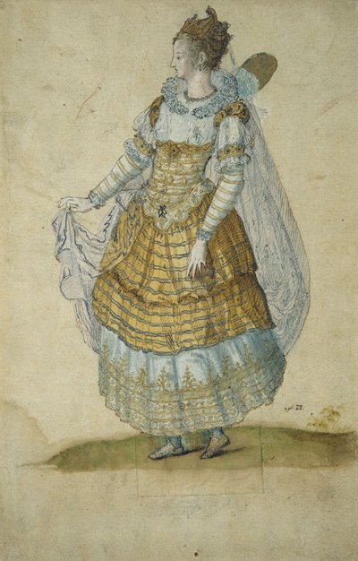 翼のあるマスカー（水彩・紙 作： Inigo Jones