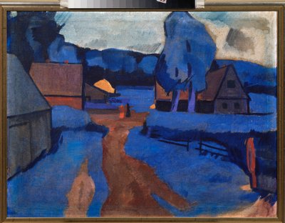 青い風景 - Iosiph (Iosif) Solomonovich Shkolnik (1883-1926) による絵画、キャンバスに油彩、1910 年頃 - ロシア美術、20 世紀、前衛 - 個人蔵 作： Iosiph Solomonovich Shkolnik