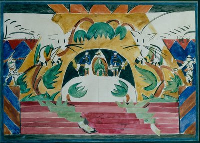 A. レミゾフ作劇場劇「ツァーリ マクセミャン」の舞台デザイン、1909 年 作： Iosiph Solomonovich Shkolnik