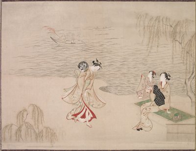 海辺の美女c。 1765-1792。 作： Ippitsusai Bunchō