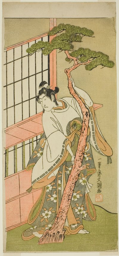 役者二代目市川門之助『色モヨ青柳蘇我』二月中村座にて常若丸役、1775年 作： Ippitsusai Bunchō