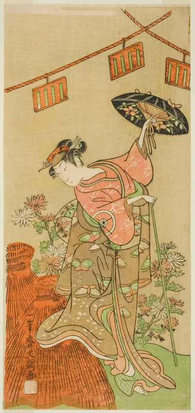 The Actor Iwai Hanshiro IV as Otatsu-gitsune in the Play Nue no Mori Ichiyo no Mato, Performed at the Nakamura Theater in the Eleventh Month, 1770 作： Ippitsusai Bunchō