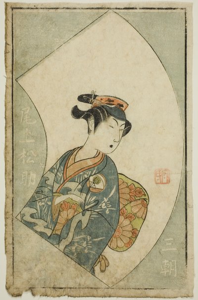 俳優 初代尾上松介 『絵本舞台扇』より 作： Ippitsusai Bunchō