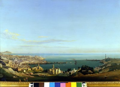 ジェノバの眺め。イポリット・カッフィによる絵画、1840年頃。ジェネス、ネルヴィ。Galleria d