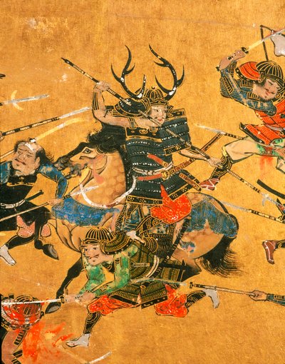 サムアリ-大坂の陣のディテールシーンを描いた2枚のパネル、2005年（写真） 作： Ira Block