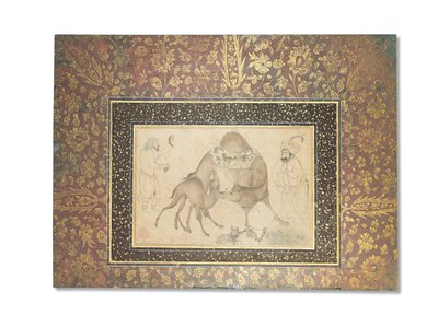 ラクダとその子牛、サファヴィッドイラン、1650〜1700年 作： Iranian School