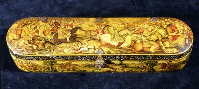 チャルディラーンの戦いで描かれた張り子のペンボックス 作： Iranian School