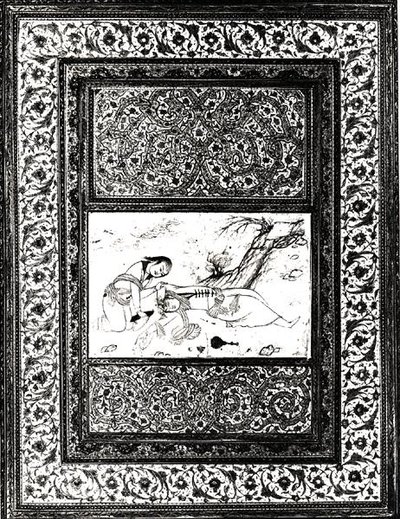 風景の中の2人 作： Iranian School