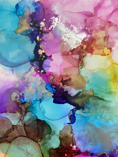 鮮やかな流動的な抽象画 作： Irene Chua