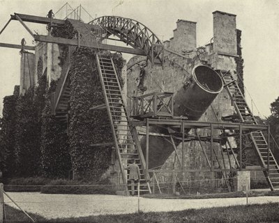 キングス・カウンティのBirr城にあるGreat Rosse Telescope（モノクロ写真 作： Irish Photographer