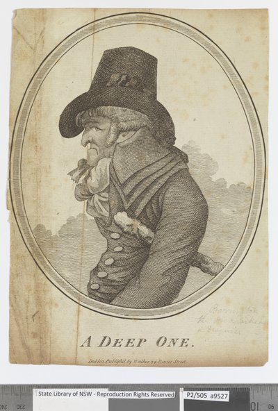 A Deep One」［ジョージ・バリントンの肖像］1800年頃（エングレーヴィング 作： Irish School