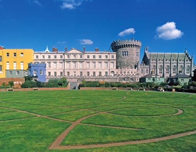ダブリン城、庭園からの眺め 作： Irish School